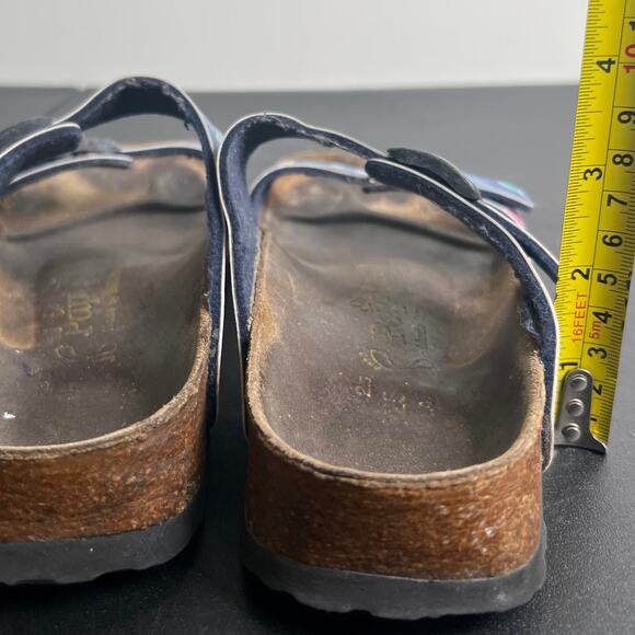 Papillio Birkenstock Arizona Women's US 4 Blue Floral Slide Sandals - Picture 4 of 8